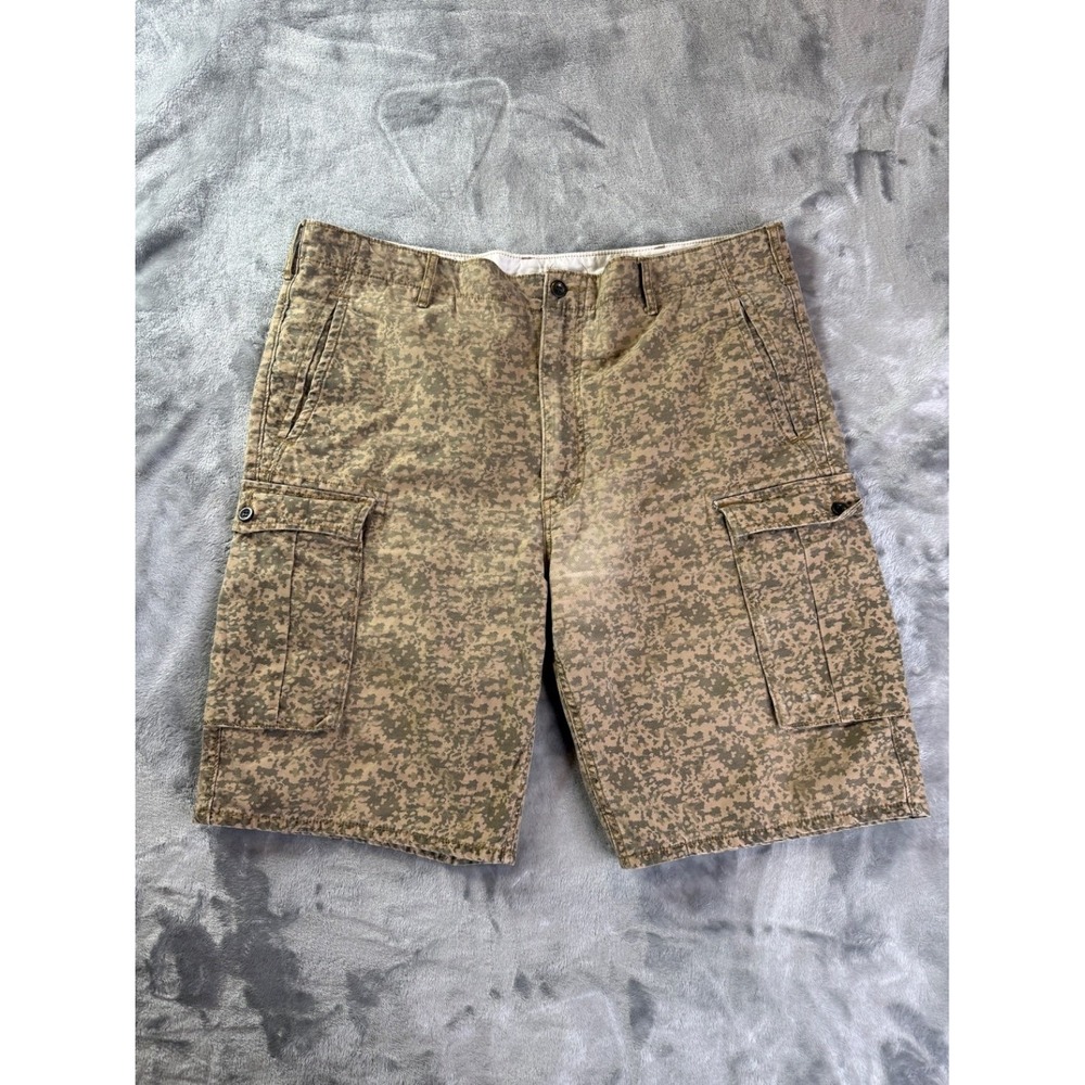 Levi's Mens Digital Camo Cargo Shorts Tan Brown Size 38 Pockets Multicolor